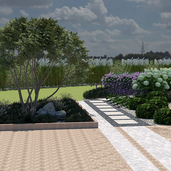 Projekt dużego ogrodu na wsi