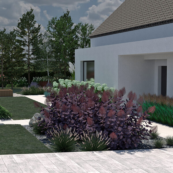 Projekt ogrodu wśród drzew istniejących